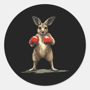 Nice Kangaroo Fighter For A Hilarious Knockout  Classic Round Sticker