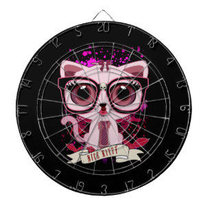 Nice Kitty - Black & PInk Dartboard