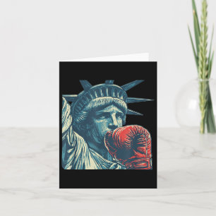 Nice Liberty Face With Boxing Equipment Costume  Card