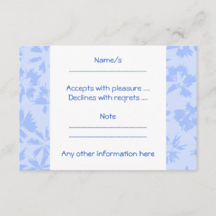 Nice light blue floral pattern. RSVP card