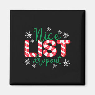 Nice List Dropout Christmas Pyjamas Matching Coupl Magnet