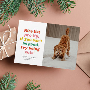 Nice list funny cute colourful photo Christmas Holiday Card