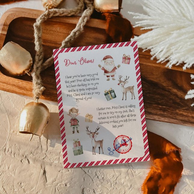 Nice List Letter from Santa Claus North Pole Mail  Invitation (Creator Uploaded)