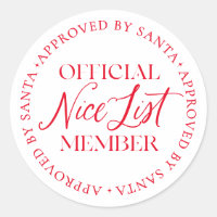Nice List Member Approved By Santa Christmas