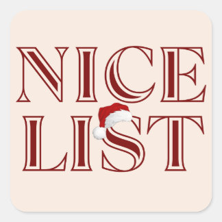 Nice list red christmas sticker