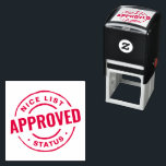 Nice list status cute clever Christmas Self-inking Stamp<br><div class="desc">Nice list status - approved! This cute Christmas stamp is a fun touch for your Christmas gifts. With the look of an official North Pole seal, this design can be edited with your own text. Add a name, change "approved" to "pending" or even add a year. This stamp is great...</div>