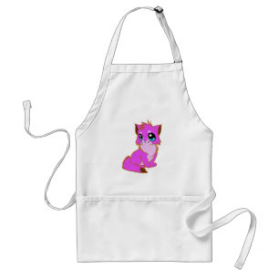 NICE LITTLE Fuchsia, PINK AND BROWN KITTEN Standard Apron