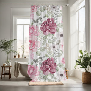 Nice looking floral decorative eye-catching  shower curtain