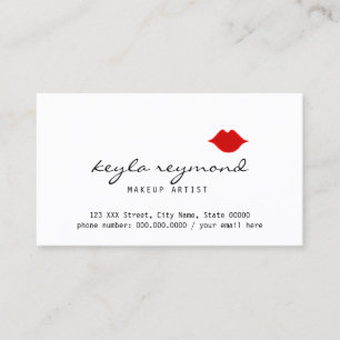nice Make-Up Makeup-artist red lips white Business Card