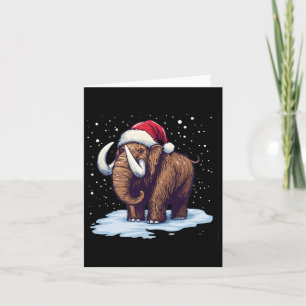 Nice Mammoth With Santa Hat For A Jolly Christmas Card