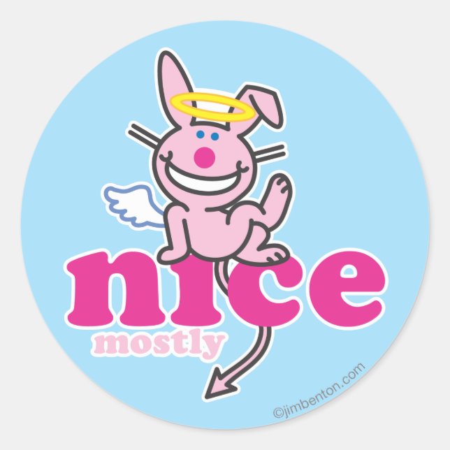 Nice Mostly Classic Round Sticker (Front)