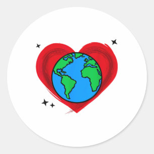 Nice Mother Earth Planet Environmental Protection Classic Round Sticker