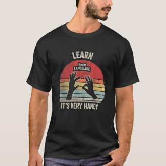 Nice n Cool Retro Vintage Learn Sign Language ASL  T-Shirt