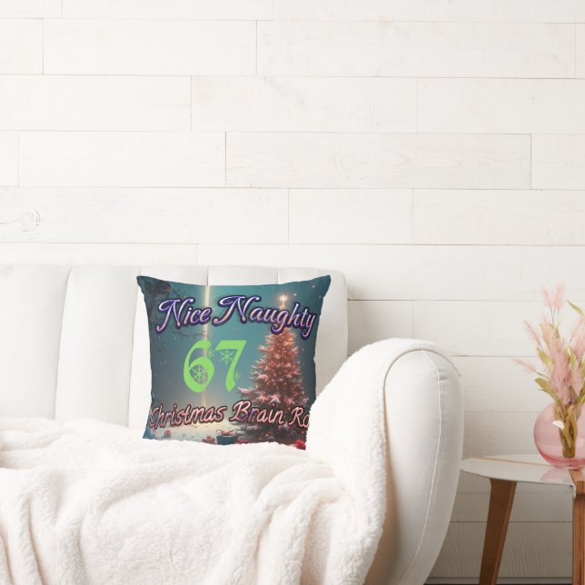 Nice Naughty 67 Christmas Brain Rot Cushion (Couch)