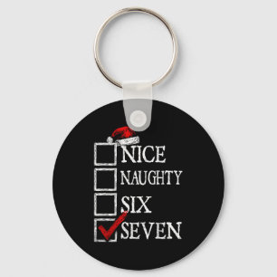 Nice Naughty 67 Christmas Funny Meme Six Seven  Key Ring