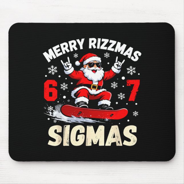Nice Naughty 67 Funny 6-7 Meme Slang Christmas  Mouse Pad (Front)