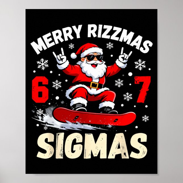 Nice Naughty 67 Funny 6-7 Meme Slang Christmas  Poster (Front)