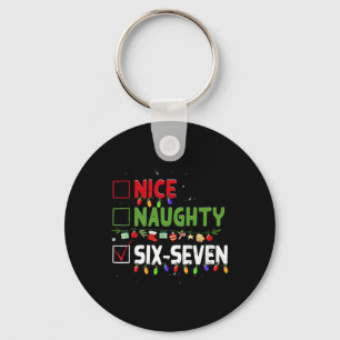 Nice Naughty 67 Six Seven Funny Christmas 6 7 Meme Key Ring