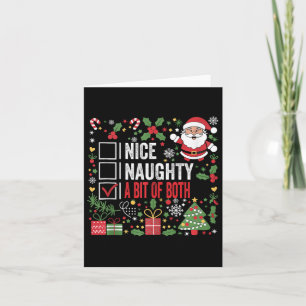 Nice Naughty A Bit Of Both Funny Christmas Santa C Card