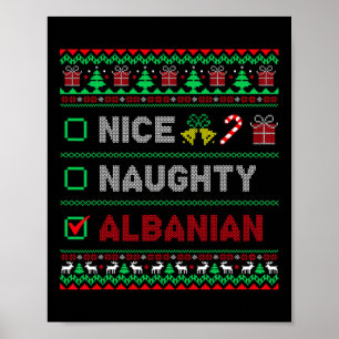 Nice Naughty Albanian Christmas Checklist Albania  Poster