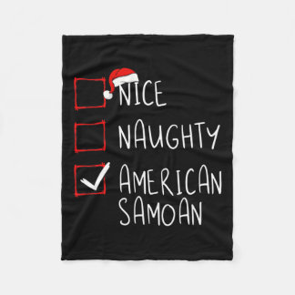 Nice Naughty American Samoan Christmas American Sa Fleece Blanket