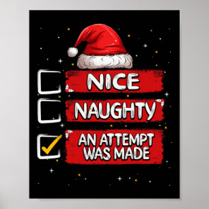 Nice Naughty An Attempt Was Made Christmas List Sa Poster