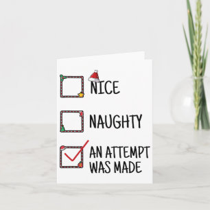 Nice Naughty An Attempt Was Made Funny Kids Men Wo Card