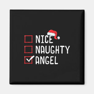 Nice Naughty Angel Christmas List Magnet