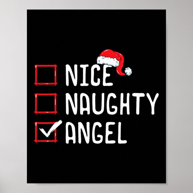 Nice Naughty Angel Christmas List  Poster (Front)