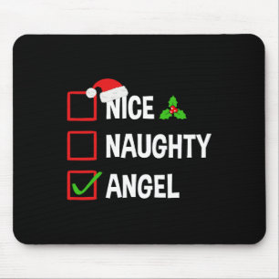 Nice Naughty Angel Funny Christmas Xmas Mouse Pad