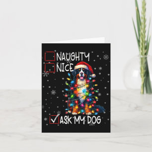 Nice Naughty Ask My Dog Christmas List Xmas Card