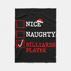 Nice Naughty Billiards Player Christmas Santa Clau Fleece Blanket