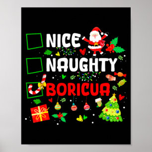Nice Naughty Boricua Puerto Rico Women Christmas S Poster