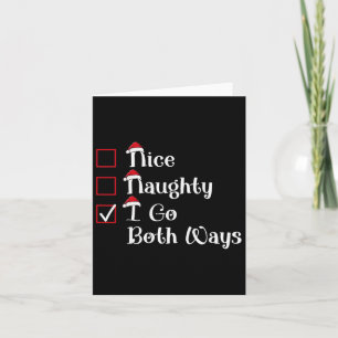 Nice Naughty Both Ways Cute Christmas Card