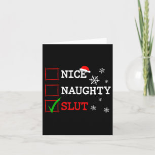 Nice Naughty Christmas List Funny Festive Santa Ha Card