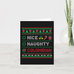 Nice Naughty Colombian Christmas Checklist Colombi Card