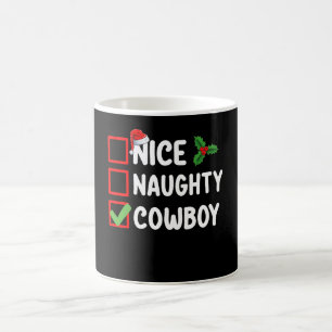 Nice Naughty Cowboy Christmas List Holiday Coffee Mug