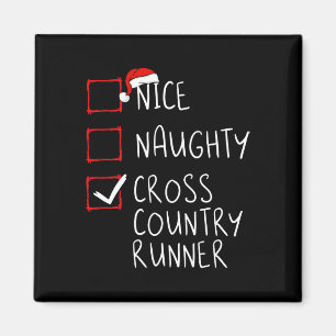 Nice Naughty Cross Country Runner List Christmas S Magnet