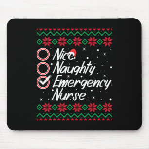 Nice Naughty Emergency Nurse Christmas Checklist P Mouse Pad