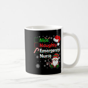 Nice Naughty Emergency Nurse Christmas Gnome Famil Coffee Mug