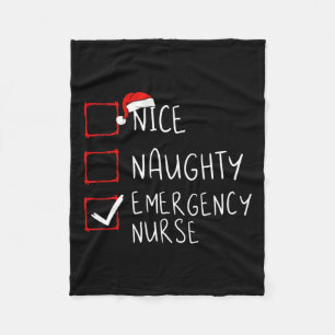 Nice Naughty Emergency Nurse Christmas List Er Xma Fleece Blanket