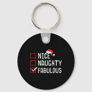 Nice Naughty Fabulous Christmas List 1 Key Ring