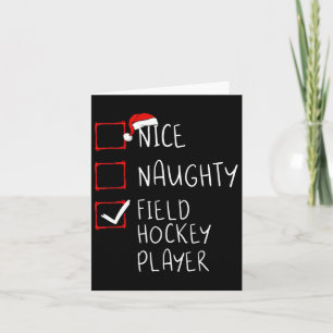 Nice Naughty Field Hockey Player List Christmas Sa Card