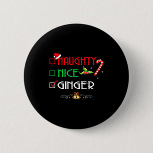 Nice Naughty Ginger Group Matching Christmas 6 Cm Round Badge