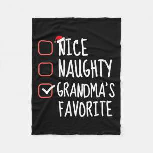 Nice Naughty Grandma's Favourite Christmas List Sa Fleece Blanket