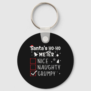 Nice Naughty Grumpy Christmas List Grumpy Santa Cl Key Ring