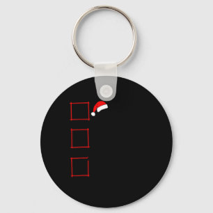 Nice Naughty Hockey Player Christmas List Family X Key Ring
