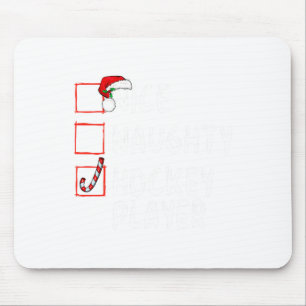 Nice Naughty Hockey Player Christmas Santa Claus Mouse Pad