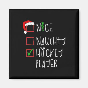 Nice Naughty Hockey Player Funny Christmas Costume Magnet