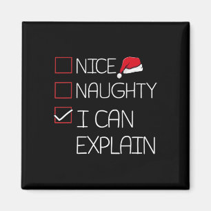 Nice Naughty I Can Explain Christmas Pajama Funny  Magnet